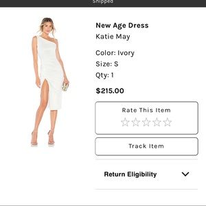 Revolve 1 shoulder ruched side slit white dress 🤍